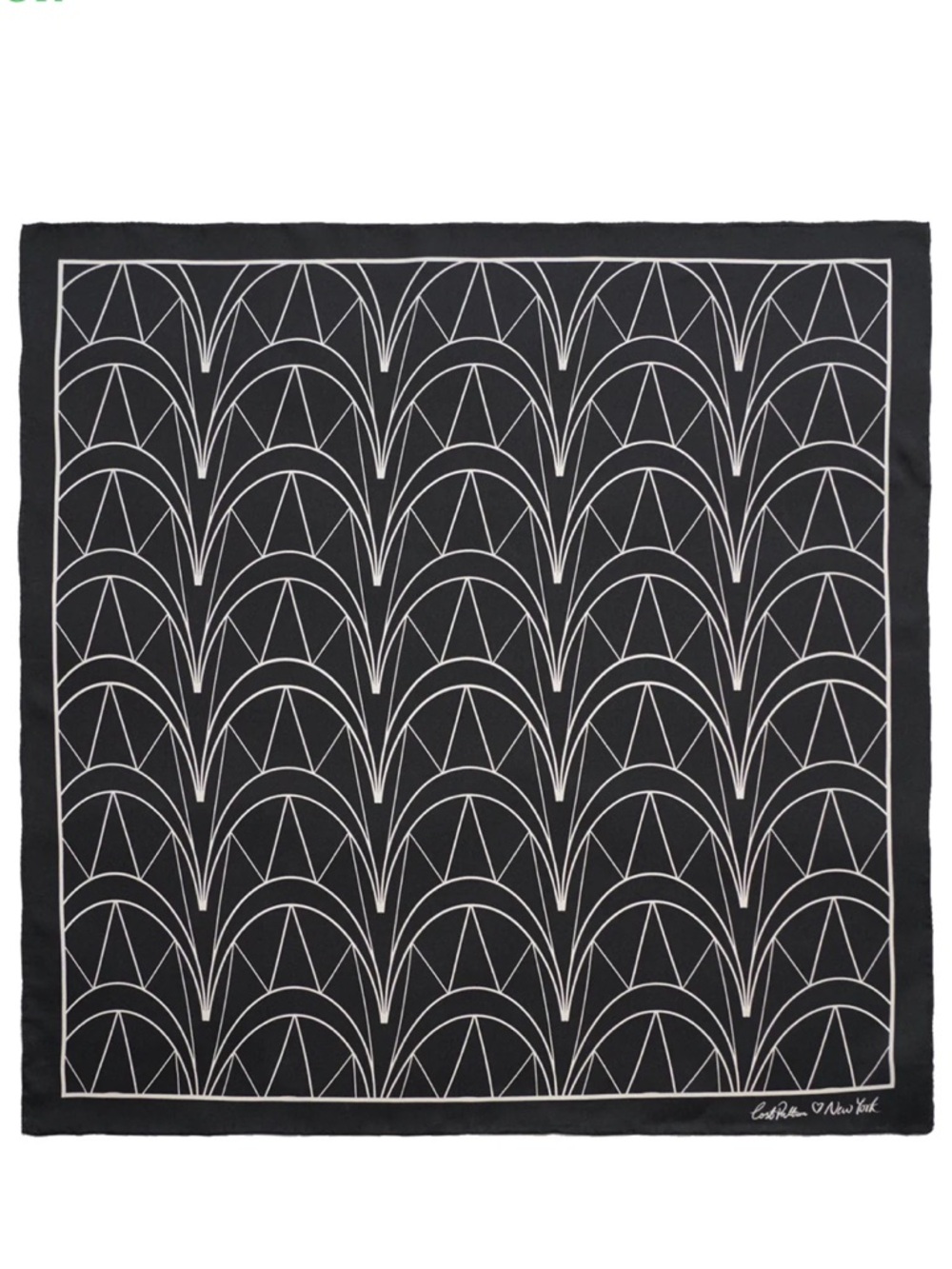 NWT Lost Pattern Chrysler Silk Bandana Scarf in Empire Black